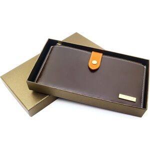 ANDOILT Women's Genuine Leather Wallet RFID Blocking Credit Card Holder Zipper